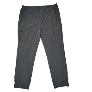Eddie Bauer Fleece Lined Jogger Pants Gray Zippered Cargo Pockets Pull On 16